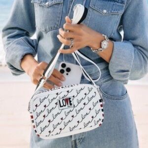 Brighton Love Print Crossbody Bag in Red, White and Blue